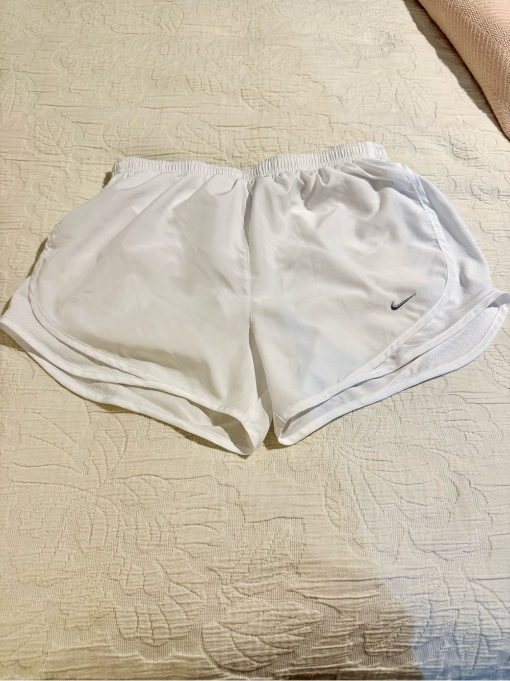 Nike White Women's Dri-FIT Athletic Shorts